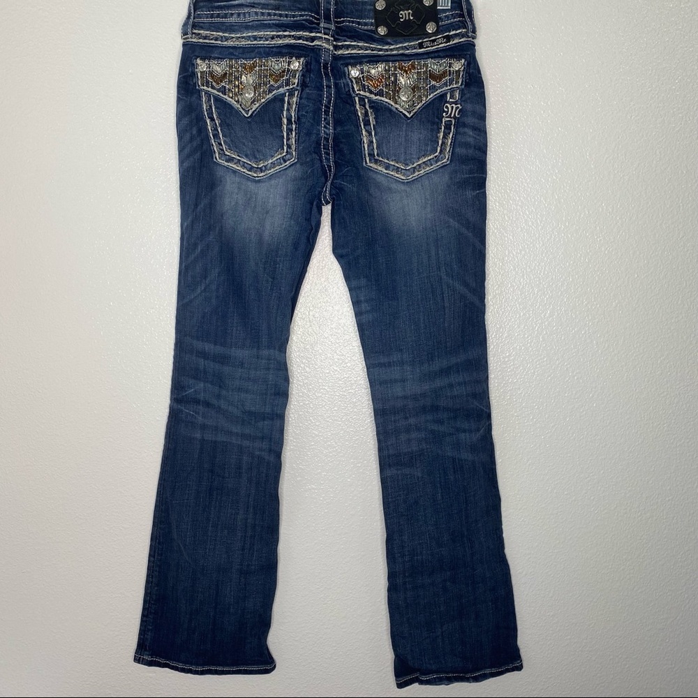 Miss Me Mid-Rise Boot Stretch Embellished Pockets Bootcut 28 ME8055B7R 28x29